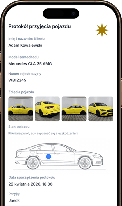 Carfect — protokół przyjęcia pojazdu